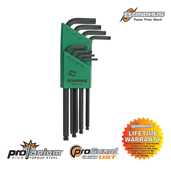 Bondhus LTX8 8-er Set. TORX Winkelschlüssel BallStar mit Kugelkopf - T9-T40
