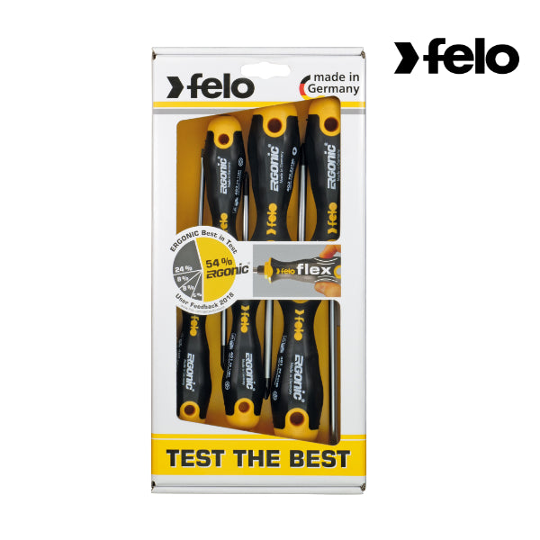 Felo - ERGONIC - Schraubendrehersatz mit 3K-Griff, 6-tlg. SL/PZ/PH -