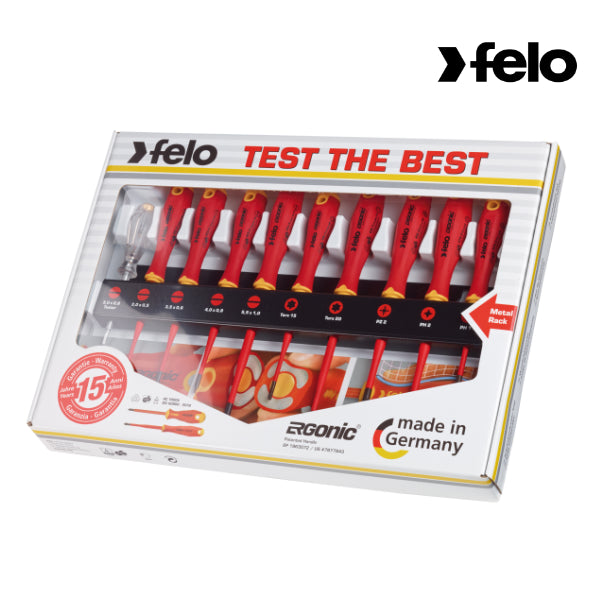 Felo - ERGONIC VDE E-slim Satz XL Rack 10-tlg. SL/PH/PZ/TORX® -