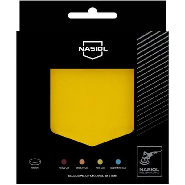 Nasiol Polierpad – Fine Cut (150 mm, Gelb) mit Air-Channel-System