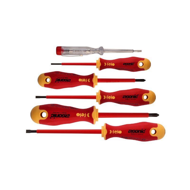 Felo - ERGONIC VDE - Schraubendrehersatz mit 3K-Griff, 6-tlg. SL/PH -