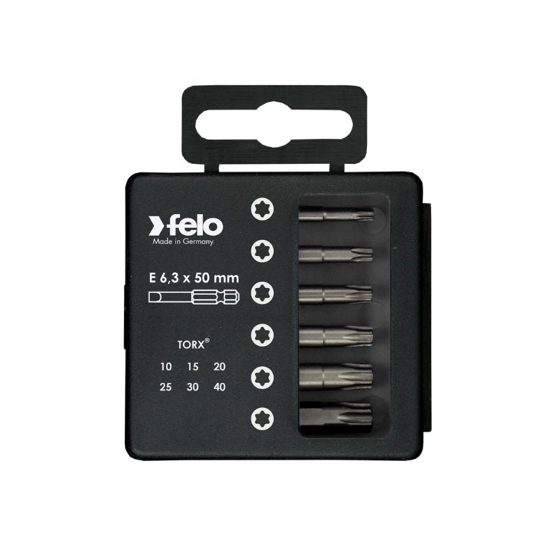 Felo - Profi Bit-Box Industrie, E 6,3 x 50 mm, 6-tlg. TORX® -