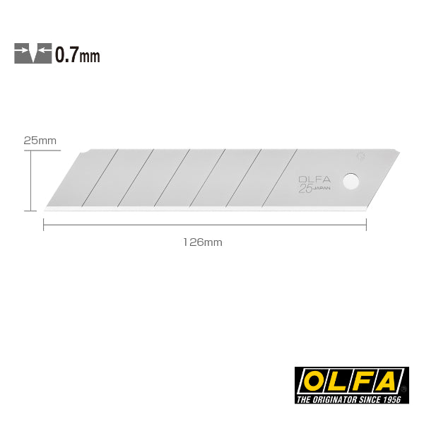 Olfa HB-20 - Ersatz- Klinge 25mm in Plastikbox für XH-Cutter - 20-er Pack
