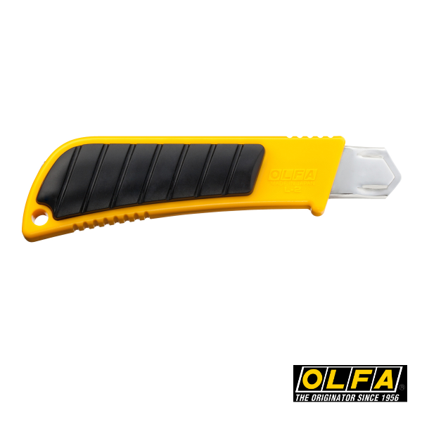 OLFA L-2 Heavy-Duty Cutter 18mm mit Feststellrad, rutschfester Gummigriff