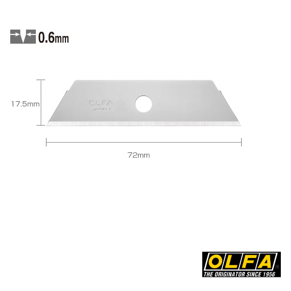 OLFA SKB-2 (5tlg.) - 17,5 mm Trapezklinge für Sicherheitsmesser OLFA SK, 5 Stk.
