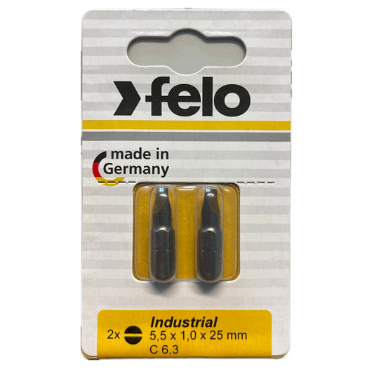 Felo - Industrie Bits Schlitz 25mm - 2-er Packs in Größen SL 5,5 - 8,0 wählbar