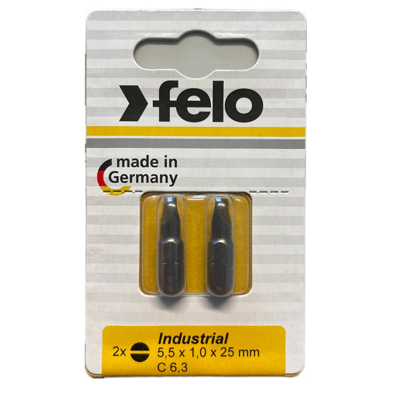 Größen SL5,5 - 8,0mm 2er-Set 25mm Schlitz Bits Industrie Felo