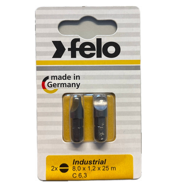 Größen SL5,5 - 8,0mm 2er-Set 25mm Schlitz Bits Industrie Felo