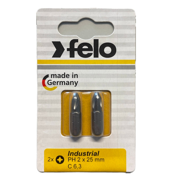 Felo - Industrie Bits Philips 25mm - 2-er Packs in Größen PH 1 - PHZ 3 wählbar