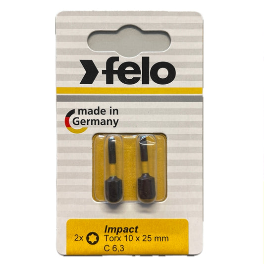 Felo - Impact Bits Torx 25mm - 2-er Packs in Größen TX 10 - TX 40 wählbar