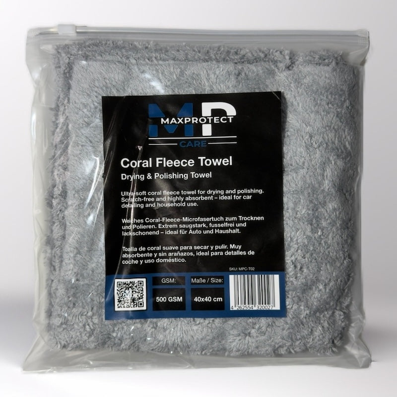 MPC-T02 Maxprotect Care - Coral Fleece Towel Polishing Towel, 500 GSM, 40x40cm