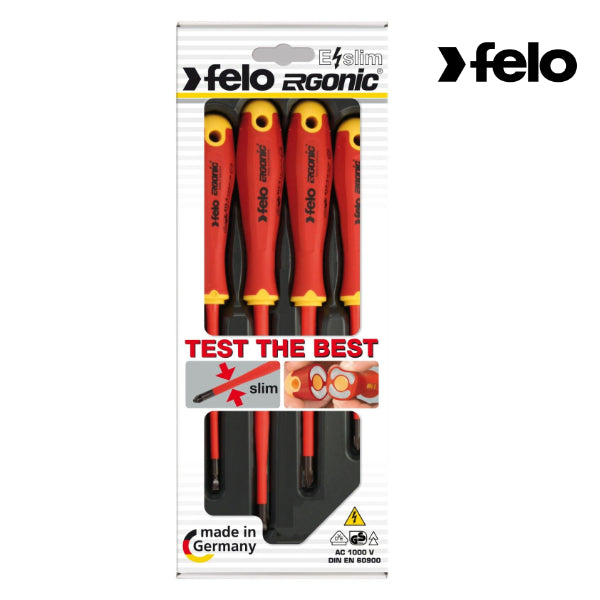 Felo Schraubendreher Satz VDE, E-Slim ERGONIC, 4-tlg SL, PH