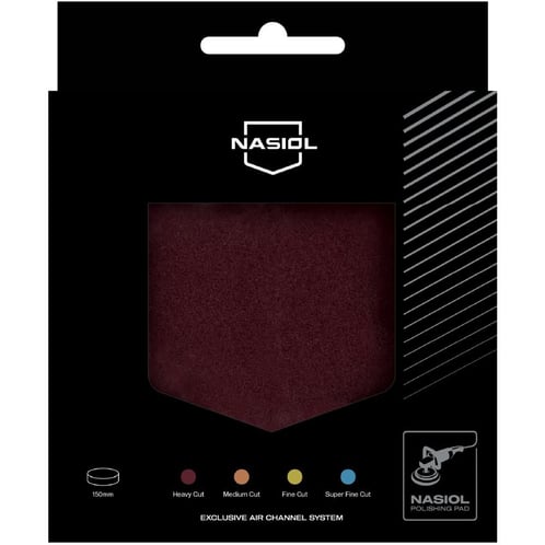 Nasiol Polierpad – Heavy Cut 150 mm (Burgund-rot) mit Air-Channel-System