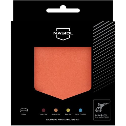 Nasiol Polierpad – Medium Cut 150 mm (Orange) mit Air-Channel-System