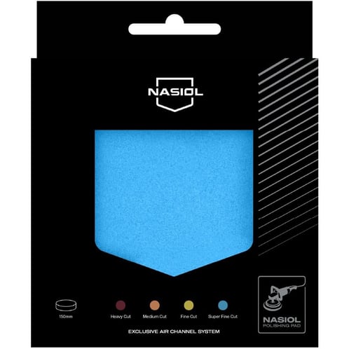 Nasiol Super Fine Cut Polierpad – 150 mm (blau) mit Air-Channel-System