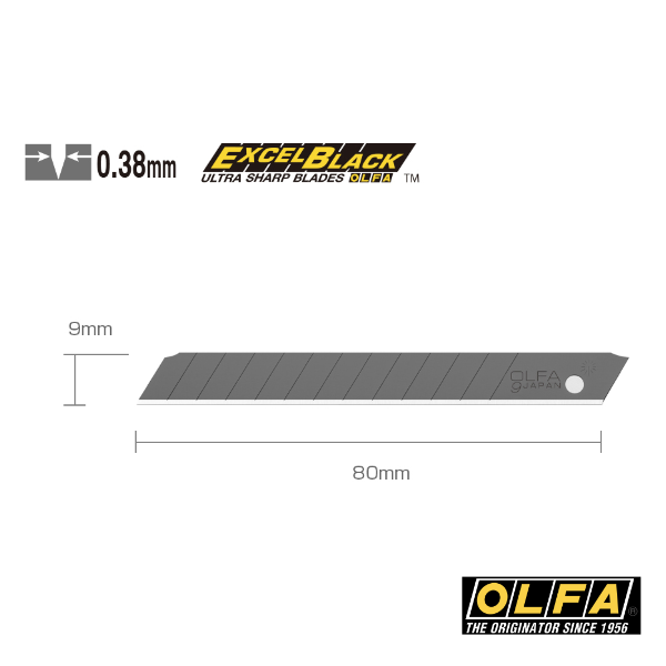 9mm (50x) schwarze Ersatzklingen OLFA ABB-50