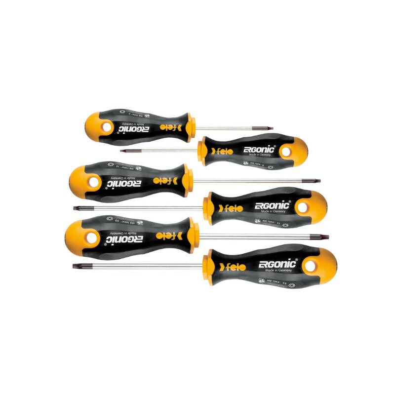 Felo - ERGONIC - Schraubendrehersatz mit 3K-Griff, 6-tlg. - TX 8 - TX 25 -