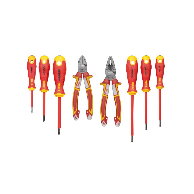 Felo - ERGONIC VDE - Werkzeugsatz 8-tlg. 6 Schraubendreher und 2 Zangen