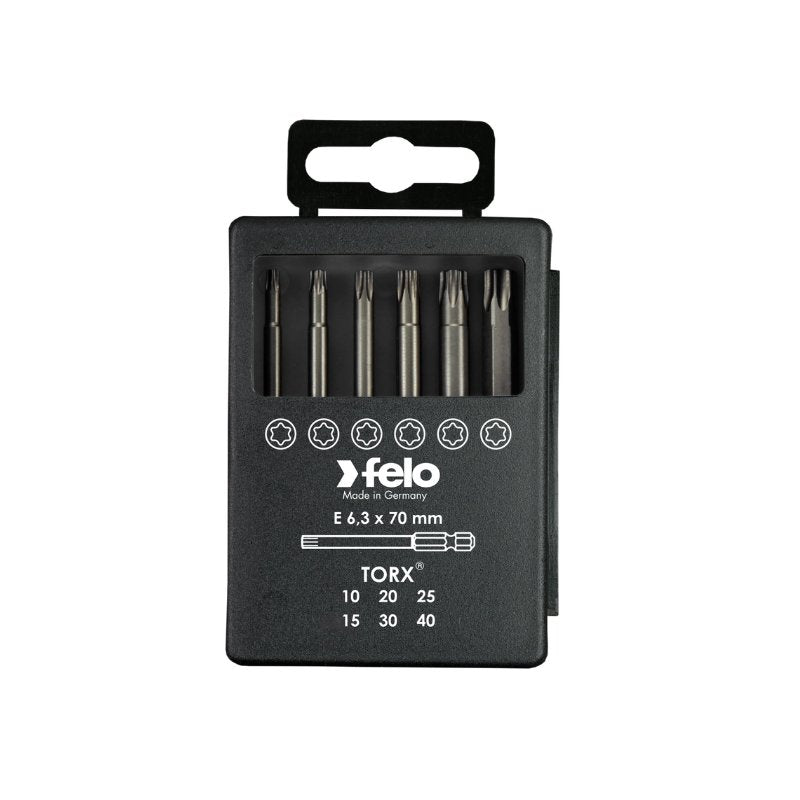 Felo - Profi Bit-Box Industrie, E 6,3 x 73 mm, 6-tlg. TORX® -