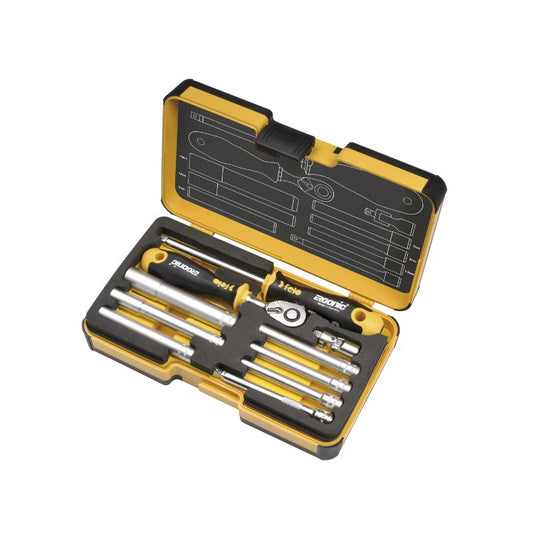 Felo - R-GO M-Tec - Werkzeugsatz 1/4 mit ERGONIC Ratsche 10-tlg. SW/MS"