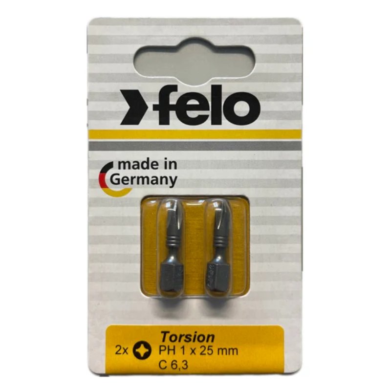 Größen PH1-PH3 2er Sets Torsion Bits Philips 25mm Felo