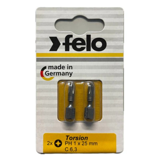 Größen PH1-PH3 2er Sets Torsion Bits Philips 25mm Felo