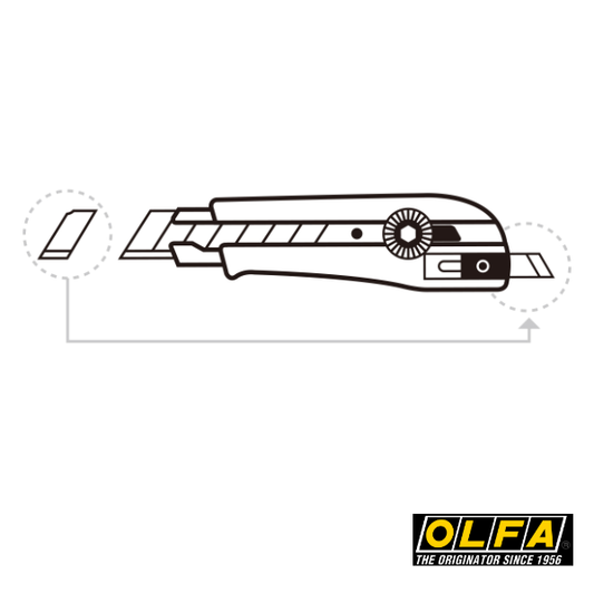 OLFA L-3 Heavy-Duty 2-Wege-Cutter 18mm mit Feststellrad vorn und hinten