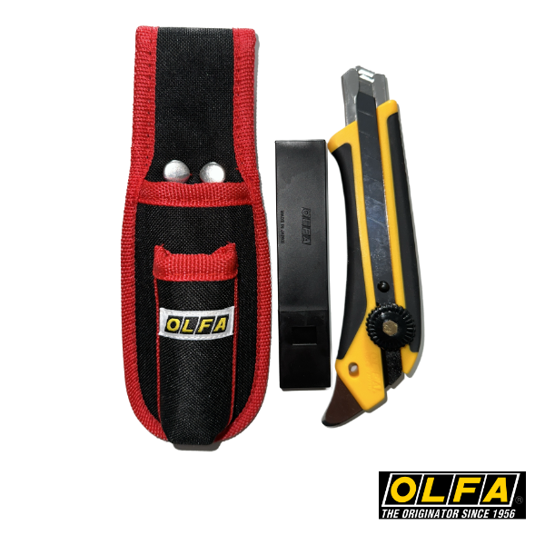 Olfa L-5 Cutter +5 Klingen LBB 18mm +Tasche Sparpack Set - Feststellrad