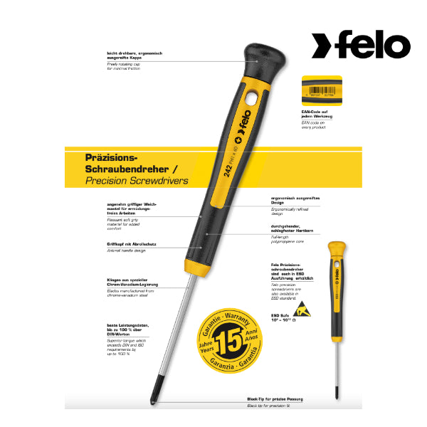 TORX / HEX 6-teiliger Präzisions-Schraubendreher-Satz 2K-Griff Felo