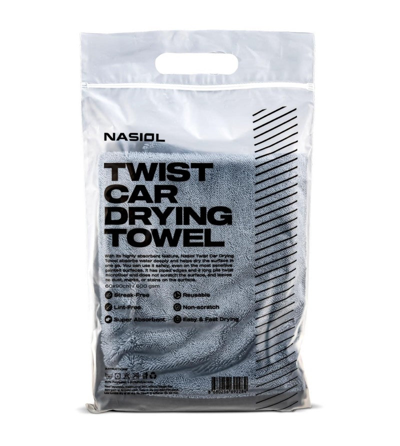 Nasiol Drying Towel – Premium Mikrofasertuch 60×90 cm für streifenfreies Trocknen