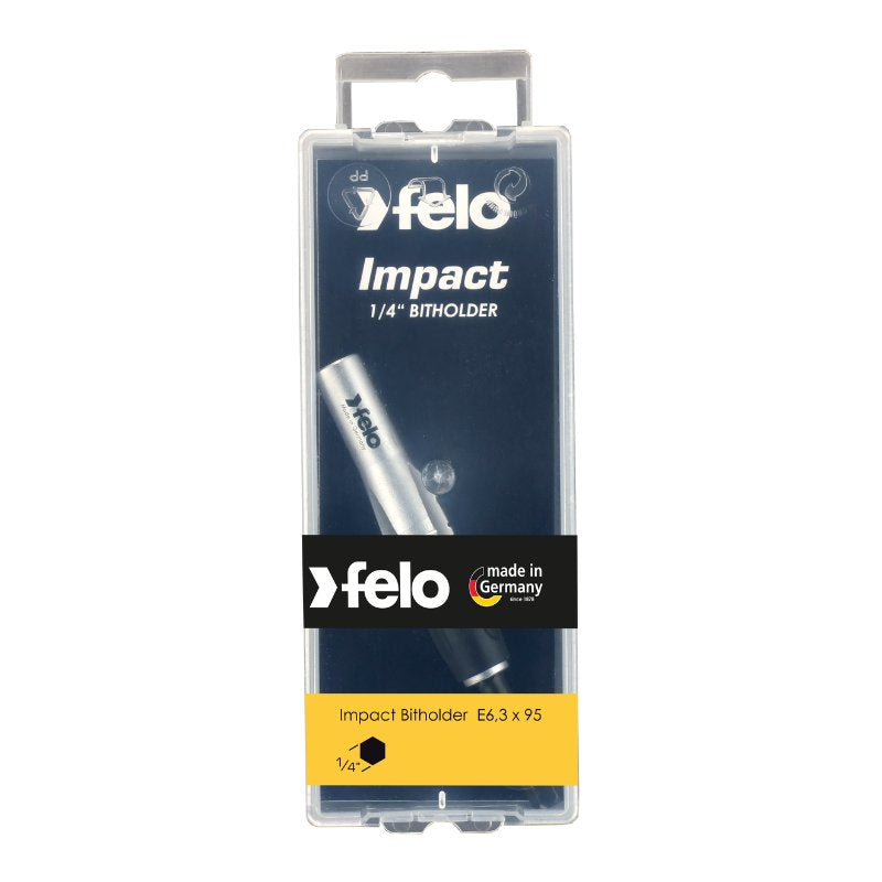 Felo - 4 IMPACT Bithalter geblistert - 1/4 E 6,3 95 mm -