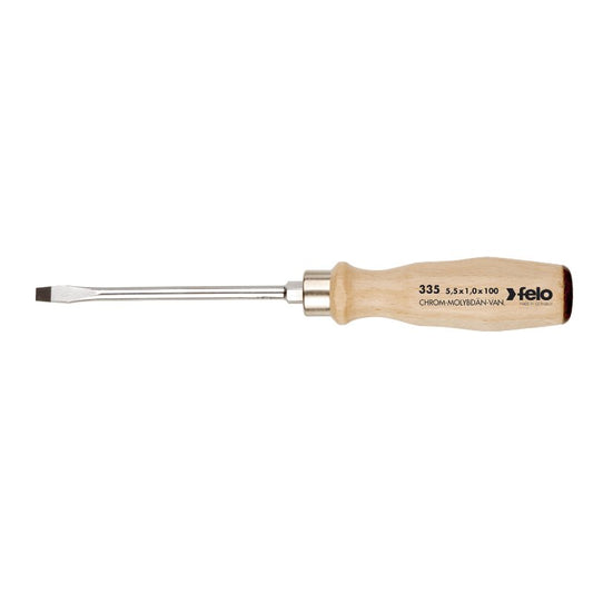Felo- Serie 330 - Schlitz-Schraubendreher mit Holzgriff (4,5 - 10,0)