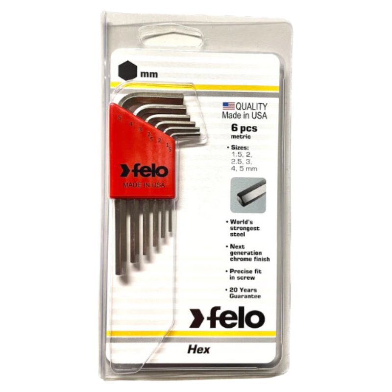 Felo Winkelschlüsselsatz BLX6 Innensechskantschüssel kurz, 6-tlg 1,5 - 5 mm -