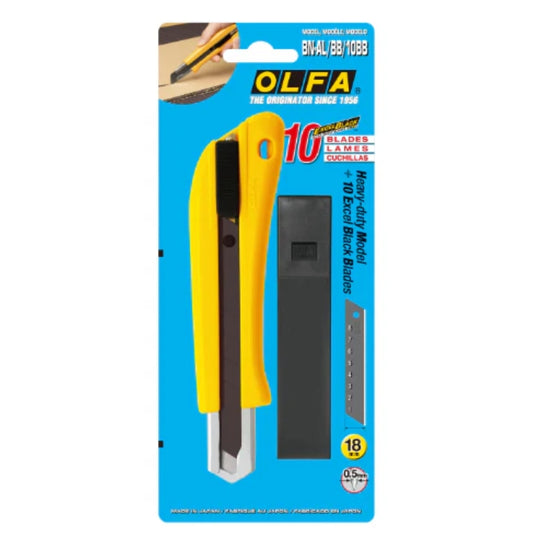 Olfa BN-AL/BB/10BB Cutter 18mm mit Auto-Lock + 10-er Pack LBB-10 Klingen