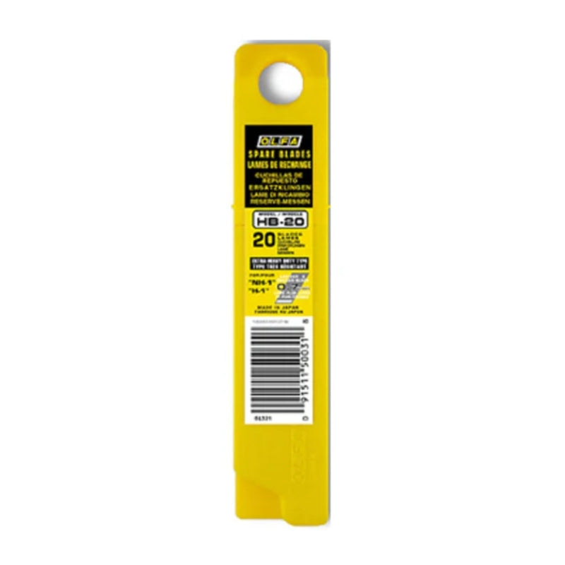 Olfa HB-20 - Ersatz- Klinge 25mm in Plastikbox für XH-Cutter - 20-er Pack