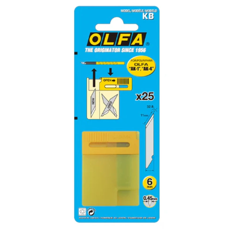 OLFA KB Präzisionsklingen – 25er-Pack für Skalpell AK-1/5B