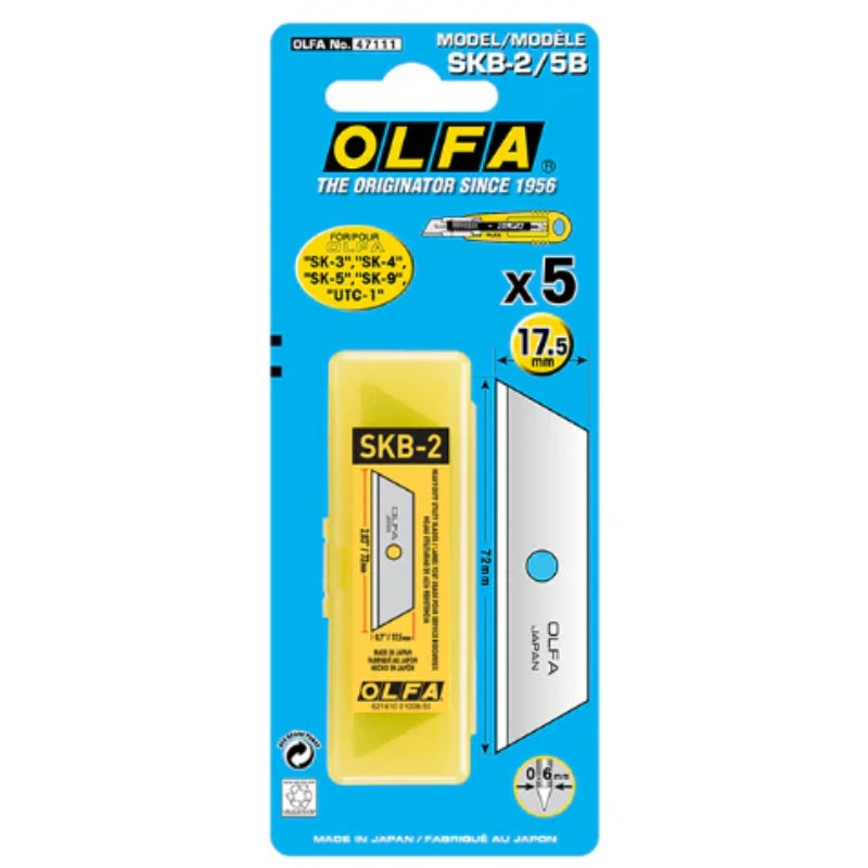 OLFA SKB-2 - 17,5mm Trapezklinge für Sicherheitsmesser OLFA SK (5tlg.)