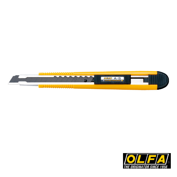 Olfa A-5 Cutter mit One-Way Lock, ergonomischer Griff, mit 9mm ABB Klinge