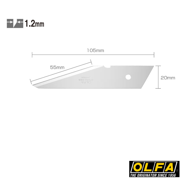 Olfa CKB-2 zwei Edelstahlklingen für OLFA CK-2 Cutter - 20mm