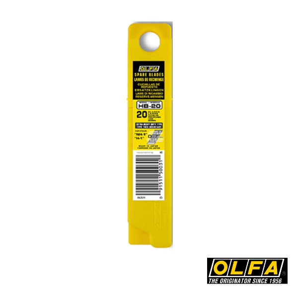 Olfa HB-20 - Ersatz- Klinge 25mm in Plastikbox für XH-Cutter - 20-er Pack