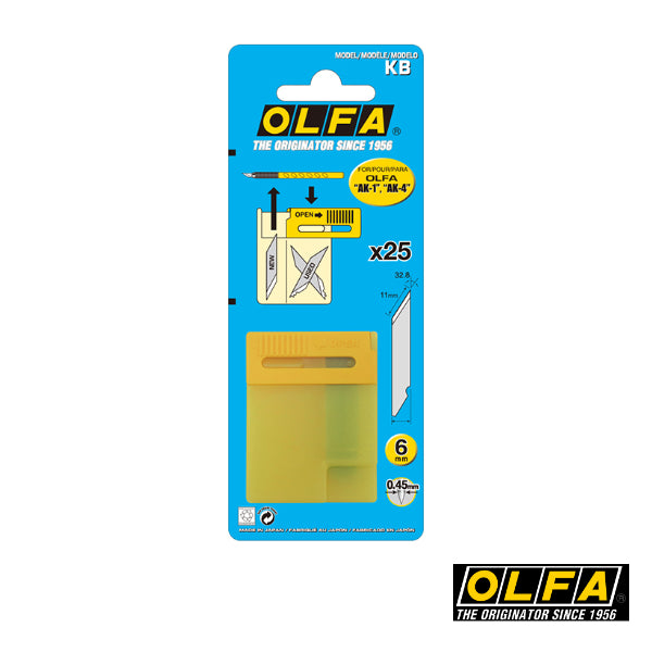 Olfa KB -  Klingen (25tlg.) für OLFA Skalpell AK-1/5B in Blister - 25-er Pack