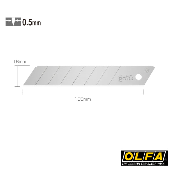 Olfa LB-50 - 18mm (50tlg) Klingen Ersatzklingen - 50-er Pack, in Plastikbox