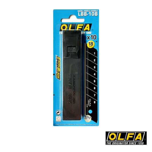 OLFA LBB-10B (10tlg.) Ersatz -Klingen, 18mm Excel-Black -  10-er Pack