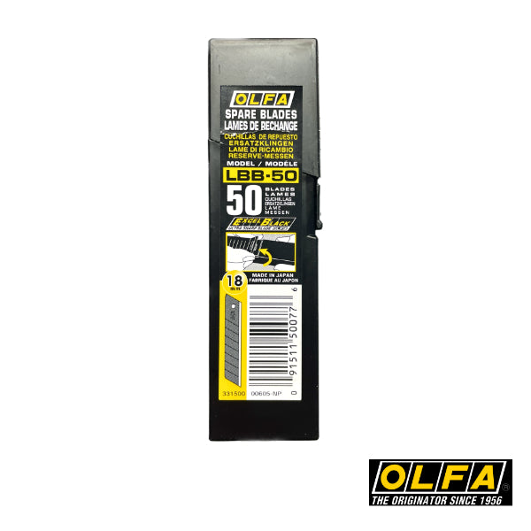 OLFA LBB-50 (50tlg.) Ersatz -Klingen, 18mm Excel-Black -  50-er Pack