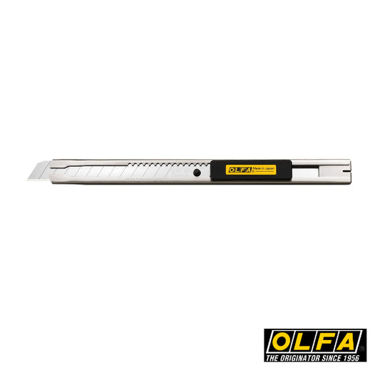 Olfa SVR-2 Edelstahl-Cutter +2 Extra Edelstahklingen 9mm, Auto-Lock